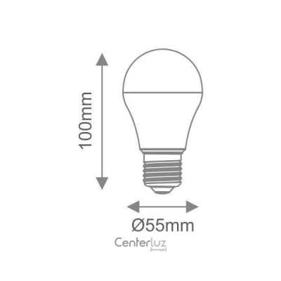 Lâmpada LED Bulbo 6W 5700K (Branco Frio) Bivolt Medidas